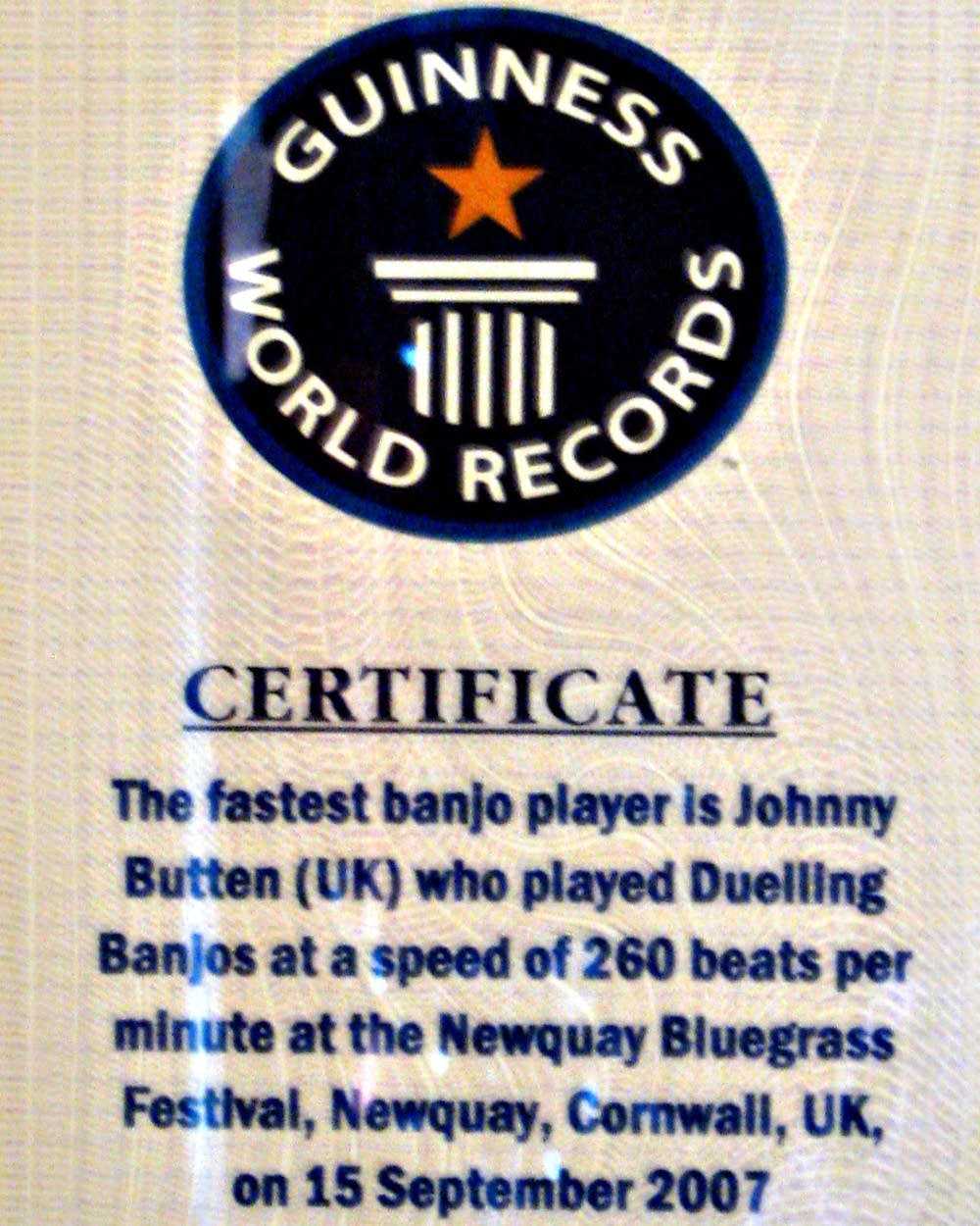 World's Fastest Banjo Picker Calls Minnesota Home | Mpr News Regarding Guinness World Record Certificate Template