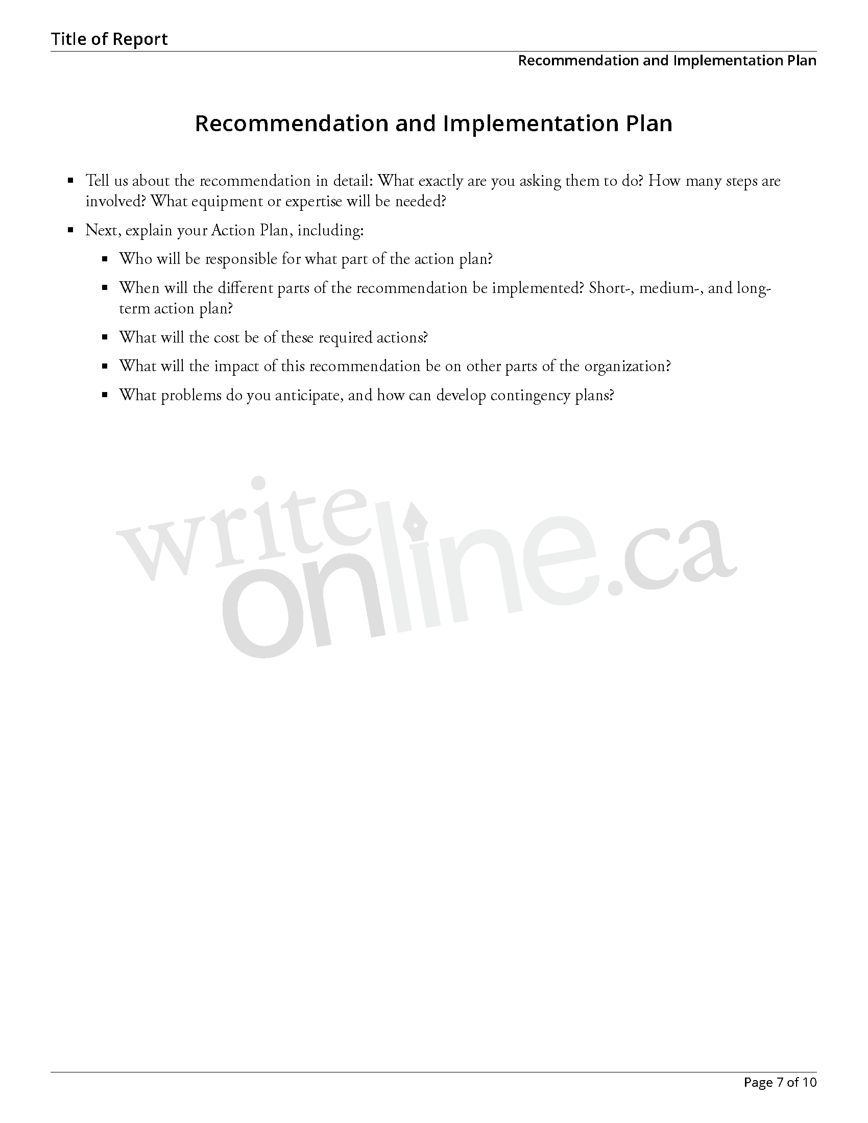 Write Online: Case Study Report Writing Guide – Resources Regarding Recommendation Report Template