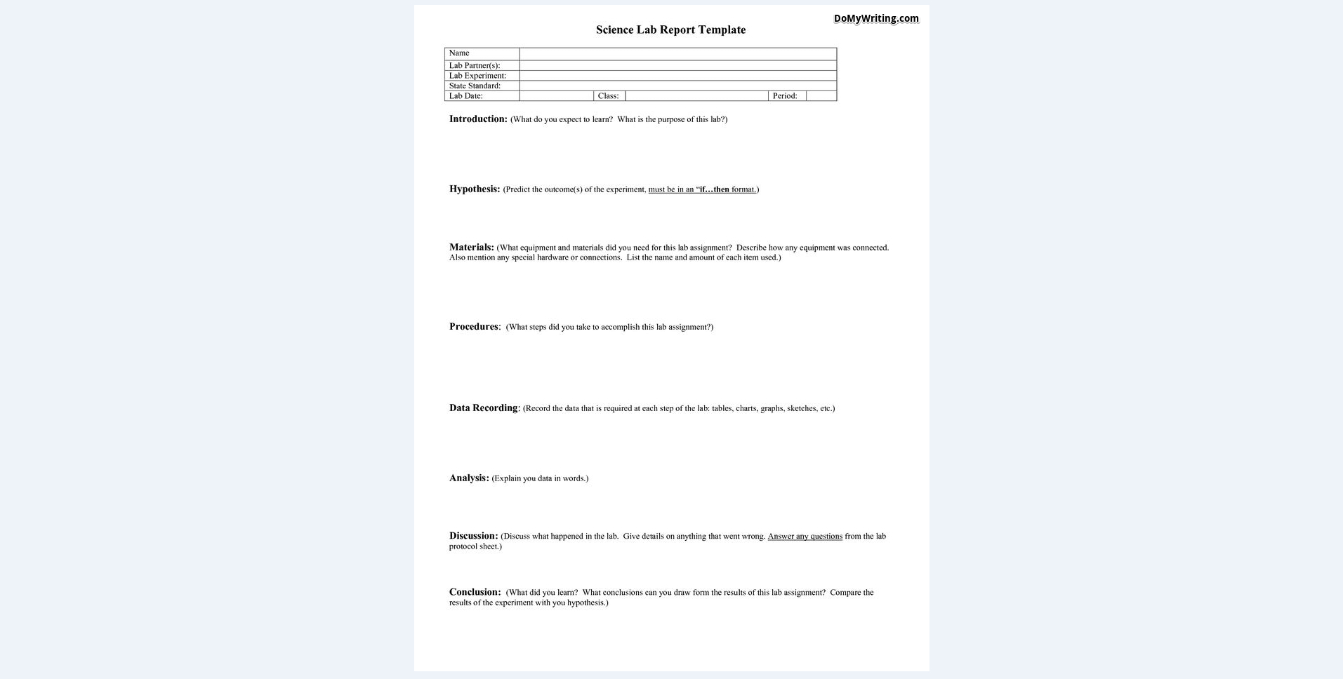 Writing A Lab Report: Everything A Student Should Know To Intended For Lab Report Conclusion Template