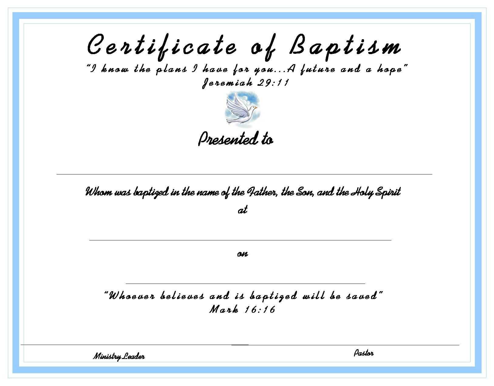 Www.certificatetemplate Baptism Certificate For Your For Baby Christening Certificate Template