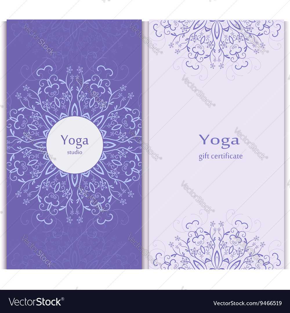 Yoga Gift Certificate Template Vector Image Pertaining To Yoga Gift Certificate Template Free