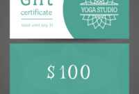 Yoga Studio Gift Certificate Template with Yoga Gift Certificate Template Free
