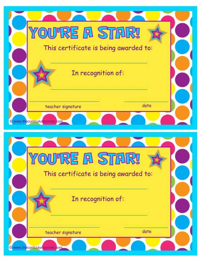 You're A Star End Of The Year Certificates | Star Students In Star Award Certificate Template