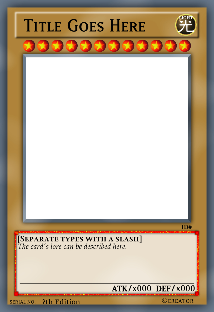 Blank Printable Yugioh Card Template