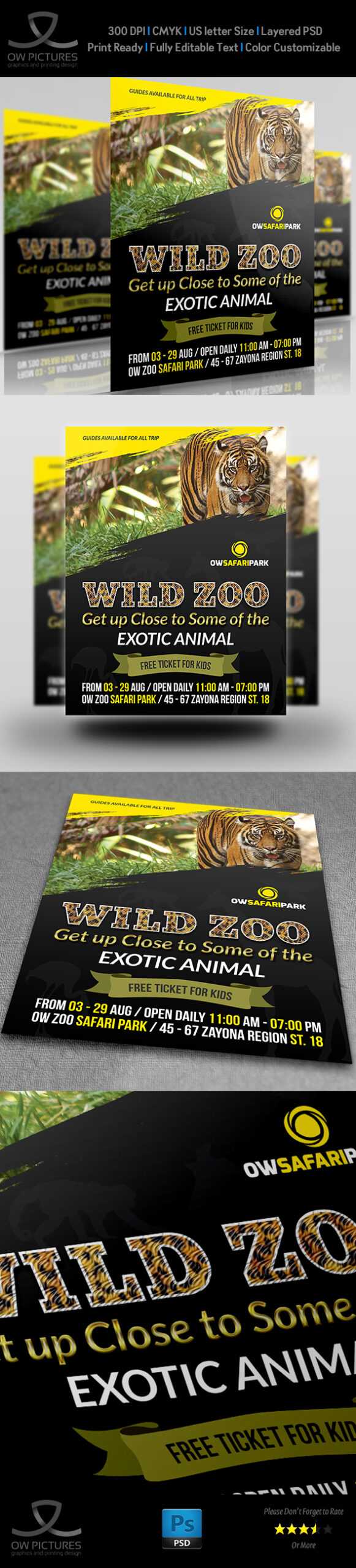 Zoo Flyer Template On Behance Throughout Zoo Brochure Template